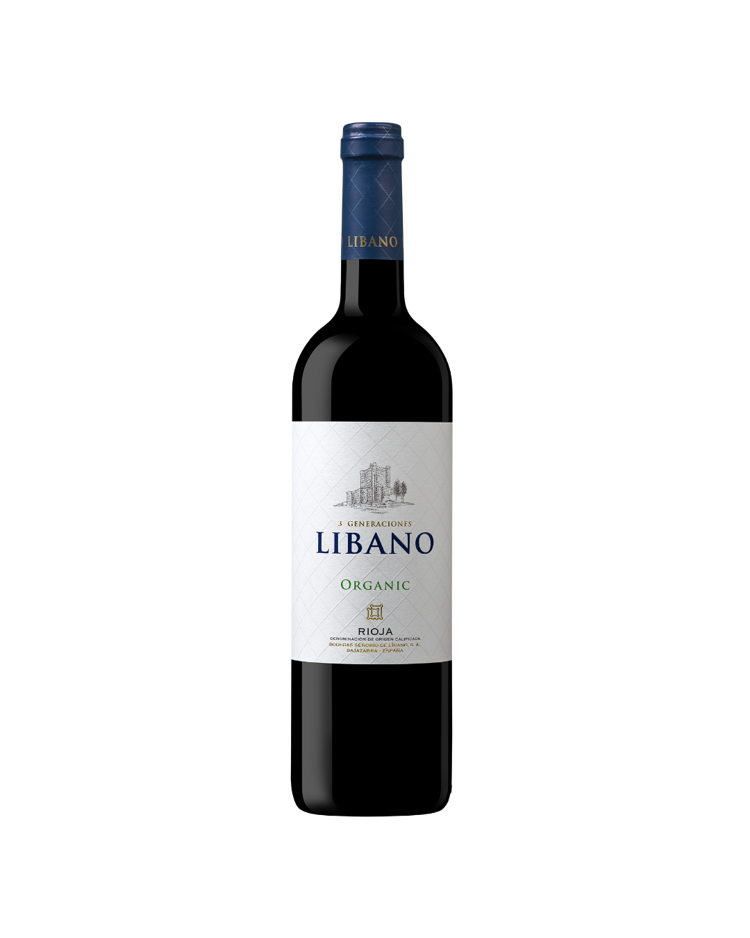 Botella de vino tinto Líbano Crianza Organic 2020 de la bodega Señorío del Líbano
