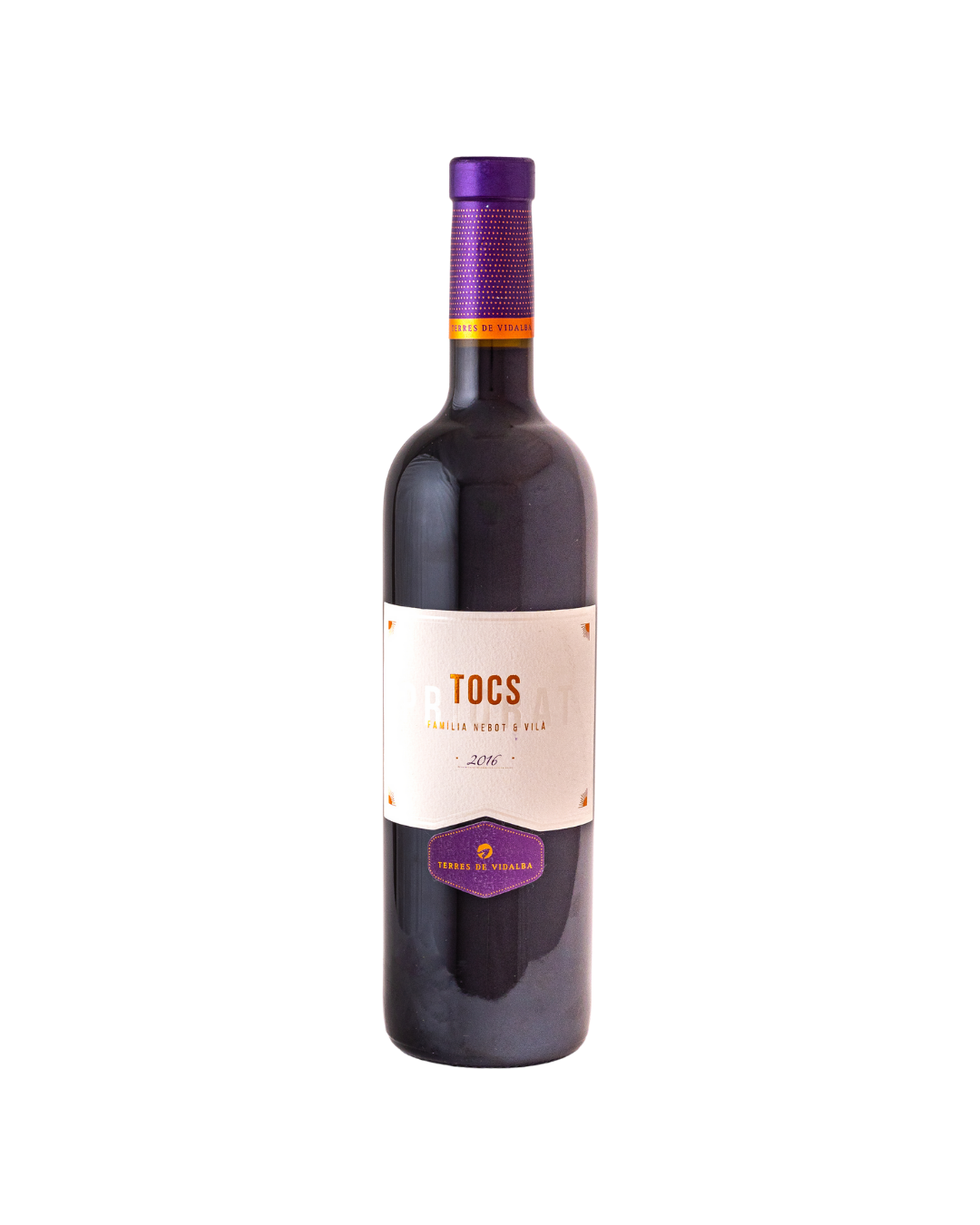 Botella de vino tinto Tocs 2016 de la bodega Terres de Vidalba