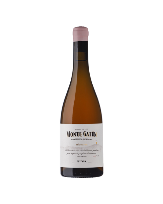 Botella de vino rosado Monte Gatún Rosado 2024 de la bodega Arizcuren