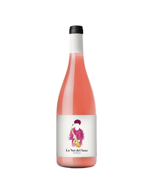 Botella de vino rosado Lo Noi del Saxo Rosat 2024 ECO de la bodega Bielsa Ruano