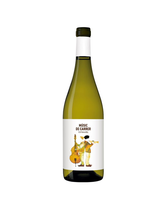 Botella de vino blanco Músic de Carrer Blanc 2023 de la bodega Bielsa Ruano