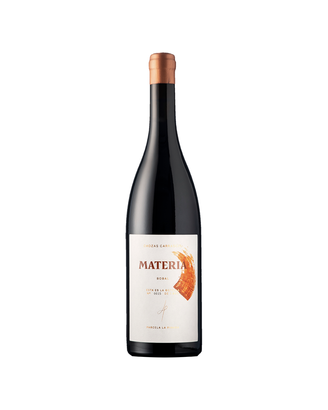 Botella de vino tinto Materia 2020 de la bodega Chozas Carrascal