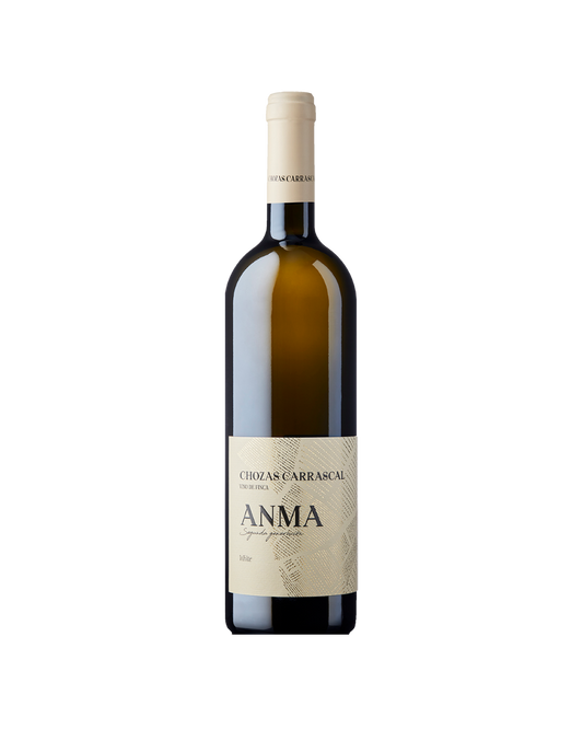 Botella de vino blanco Anma Blanco 2023 de la bodega Chozas Carrascal