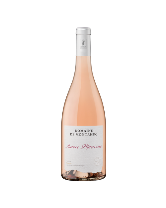 Botella de vino rosado Auore Minervoise 2023 de la bodega Chozas Carrascal