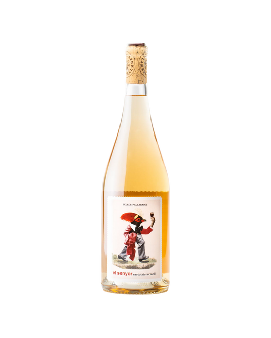 Botella de vino blanco El Señor Cartoixà de la bodega Celler Pallarades