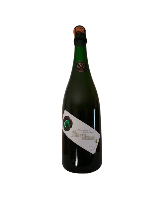 Botella de vino espumoso Aire Natural Brut Espumoso Ancestral Gran Reserva 2015 de la bodega Lagar Quixote