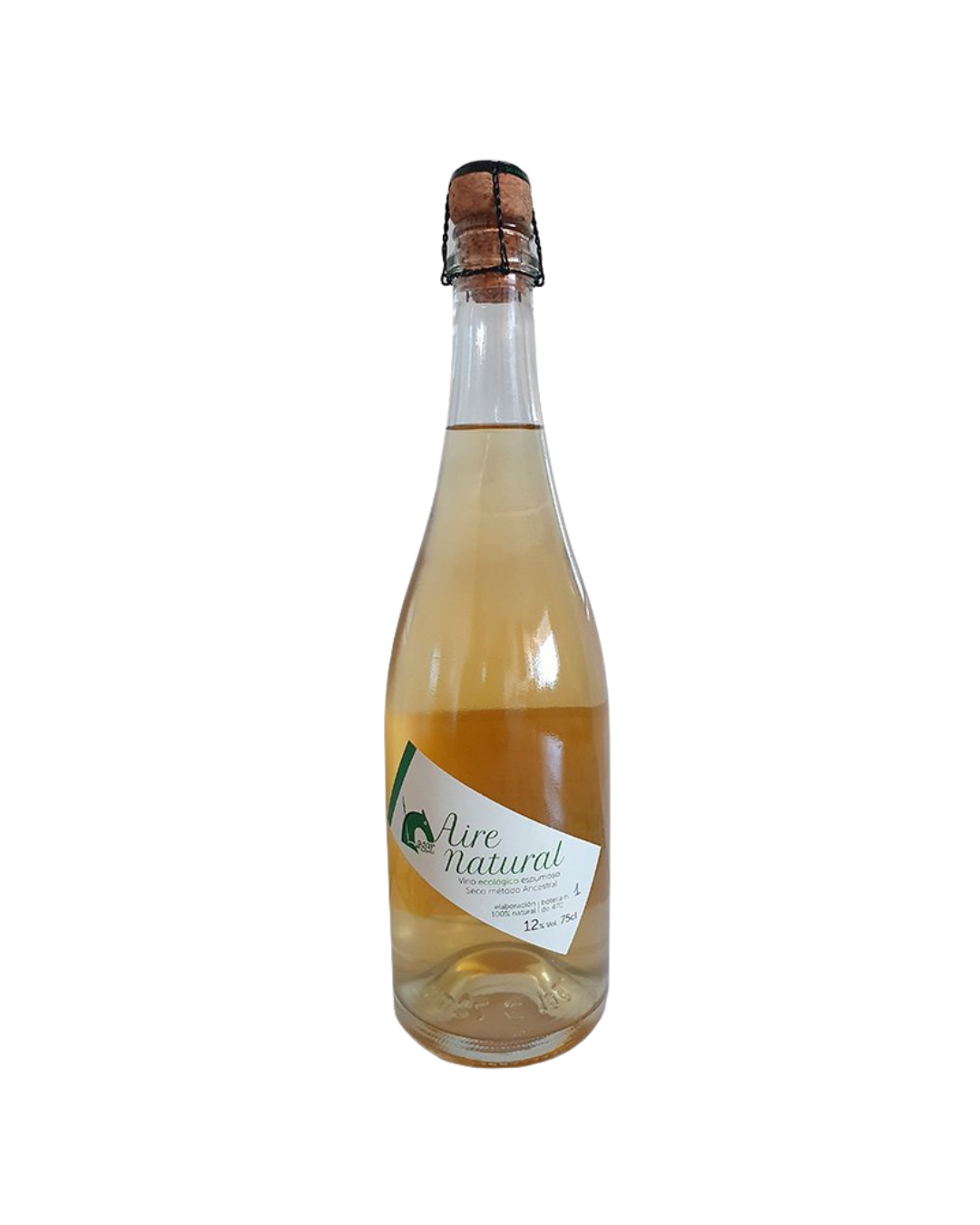 Botella de vino espumoso Aire Natural Ecológico Espumoso Seco Ancestral 2020 de la bodega Lagar Quixote