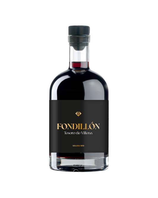 Botella de vino fondillón Fondillón Tesoro de Villena Solera 1972 de la bodega Las Virtudes