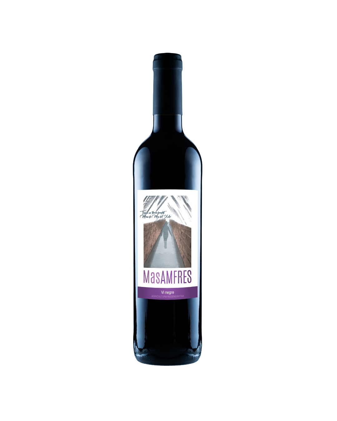 Botella de vino tinto Mas Amfres Negre 2023 de la bodega Mas Amfres