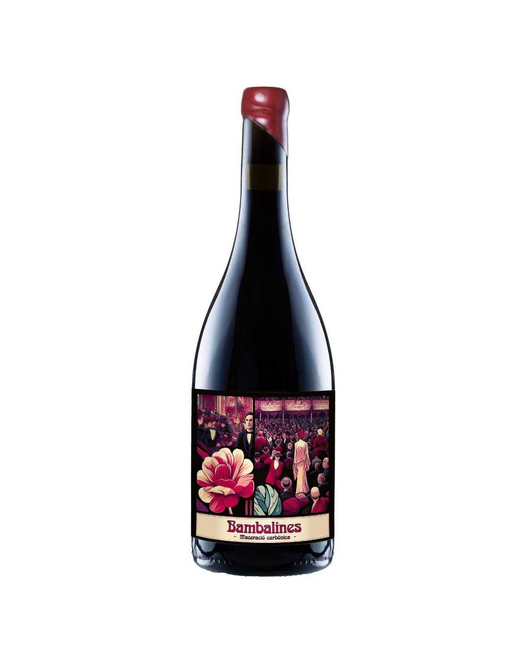 Botella de vino tinto Bambalnes 2023 de la bodega Mas Amfres