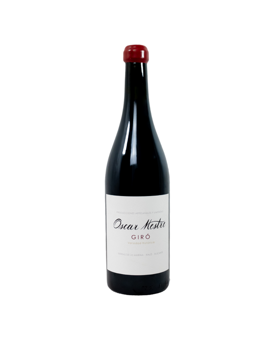 Botella de vino tinto Oscar Mestre Giró 2021 de la bodega Bodegas Riko