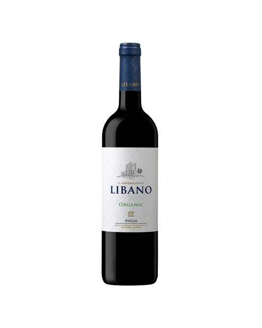 Botella de vino tinto Líbano Crianza Organic 2020 de la bodega Señorío del Líbano
