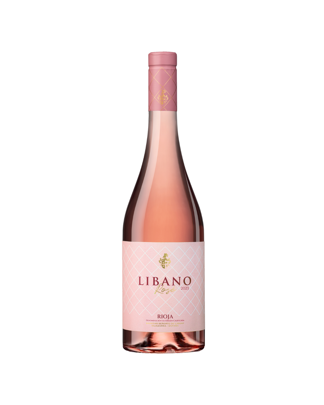 Botella de vino rosado Líbano Rosé 2024 de la bodega Señorío del Líbano