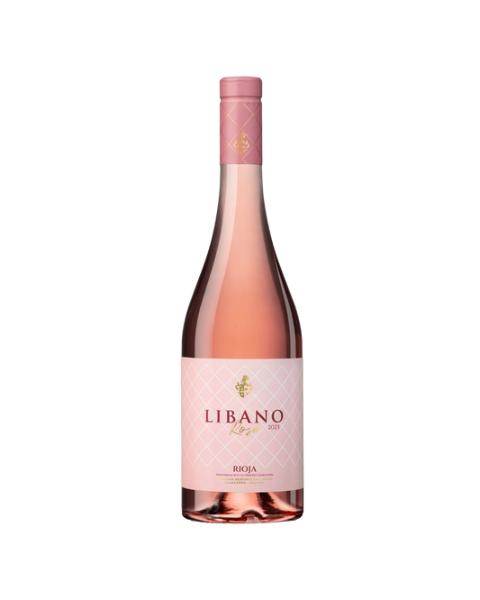 Botella de vino rosado Líbano Rosé 2024 de la bodega Señorío del Líbano