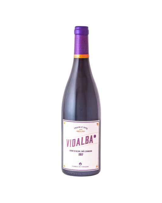 Botella de vino tinto Vidalba 2017 de la bodega Terres de Vidalba