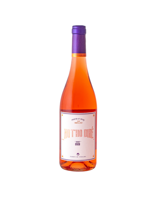 Botella de vino rosado No T’Ho Diré Rosado 2020 de la bodega Terres de Vidalba
