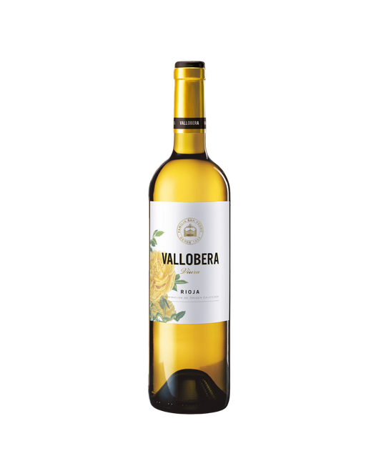 Botella de vino blanco Vallobera Blanco Joven de la bodega Vallobera