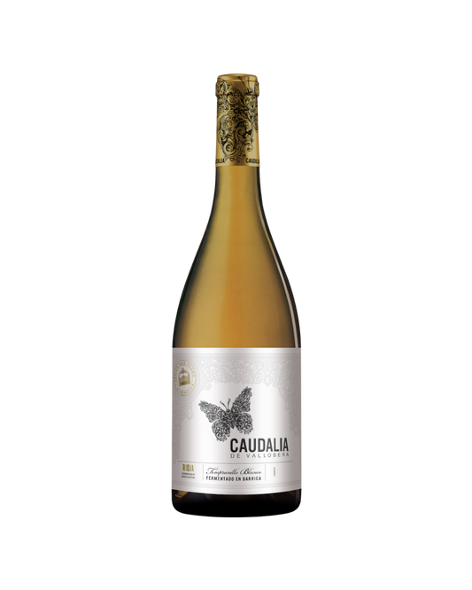 Botella de vino blanco Caudalía de Vallobera de la bodega Vallobera