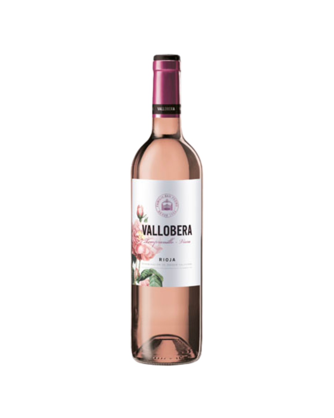 Botella de vino rosado Vallobera Clarete de la bodega Vallobera
