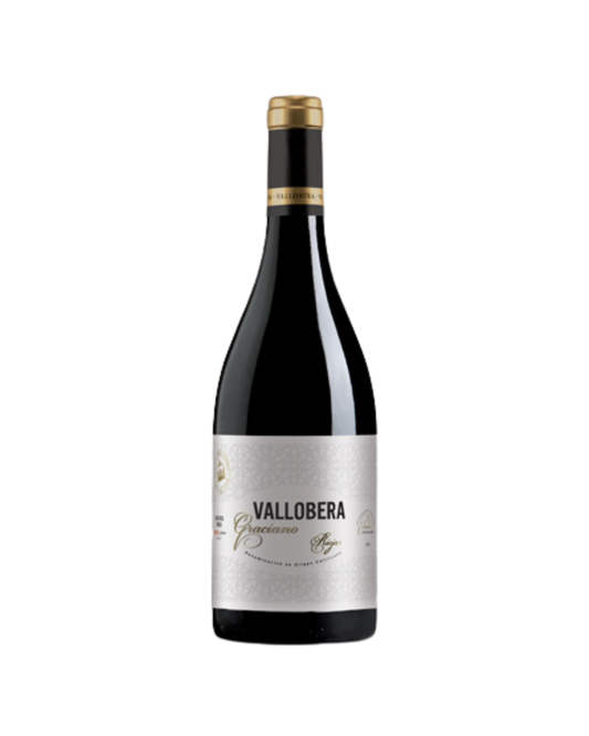Botella de vino tinto Vallobera Graciano de la bodega Vallobera