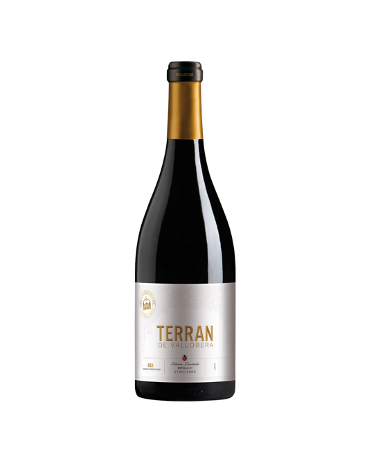 Botella de vino blanco Terrán de Vallobera de la bodega Vallobera