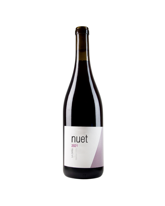 Botella de vino tinto Nuet 2021 de la bodega La Zafra